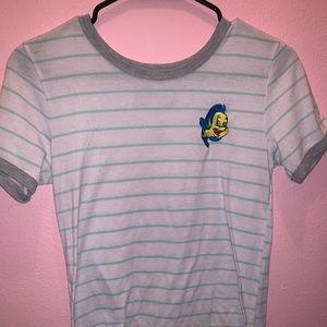 embroidered striped short sleeve disney t-shirt